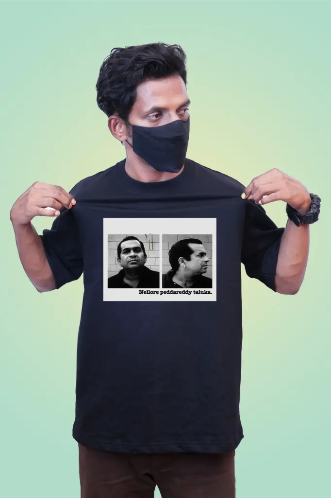Nellore Peddareddy Taluka Unisex Oversized T-shirts (Black)